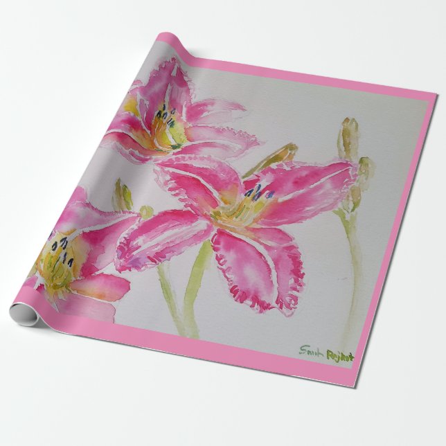 Papel De Presente Flor Flor Rosa bonito Flor (Desenrolado)