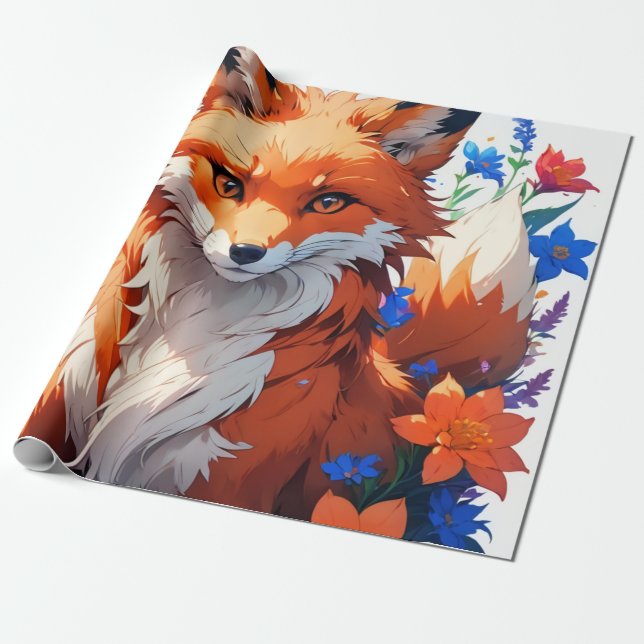 Papel De Presente Flor Fox (Desenrolado)