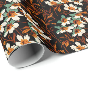 Papel De Presente Flor Gótico Padrão Estético Transparente Flor