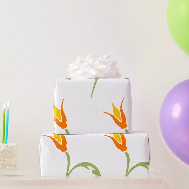Papel De Presente Flor Laranja (Criador carregado)