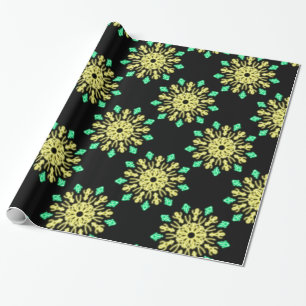 Papel De Presente Flor néon amarela e verde