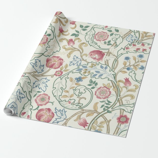 Papel De Presente Flor, Padrão Floral, William Morris (Desenrolado)