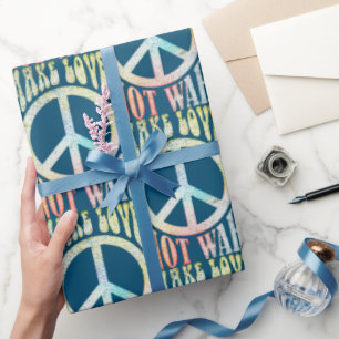 Papel De Presente Flor Power Peace - Fazer Amor Não Guerra 1
