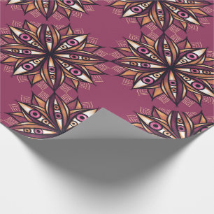 Papel De Presente Flor Psicodélico com Olhos Crepáveis de Trippy