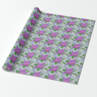 Papel De Presente flor púrpura aleatória