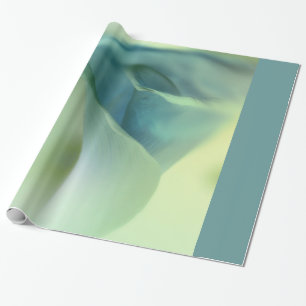 Papel De Presente Flor Romântica em Tons Azuis
