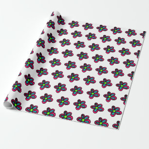 Papel De Presente Flor Rosa Fofo