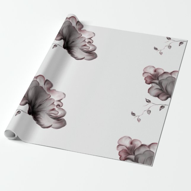 Papel De Presente Flor rosada (Desenrolado)