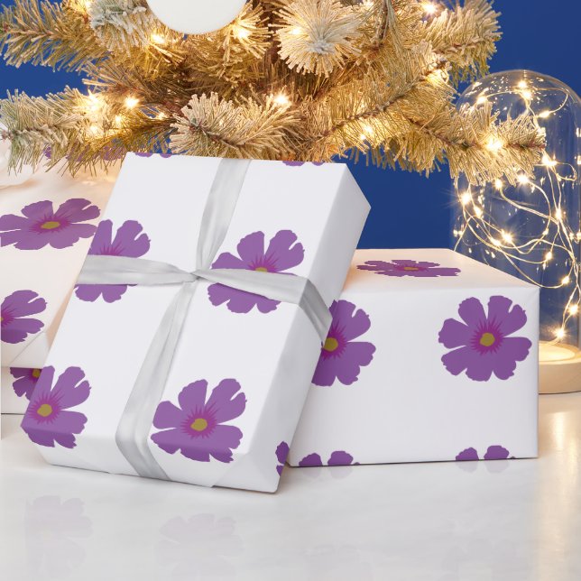 Papel De Presente Flor Roxo (Feriados)