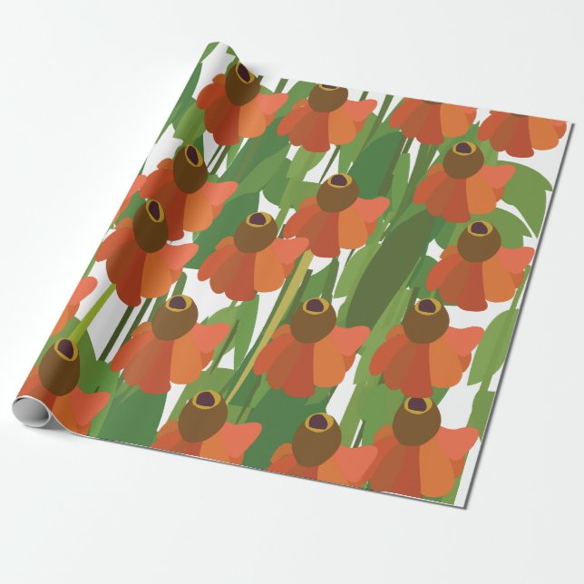 Papel De Presente Flor Sanguinária Floral (Desenrolado)