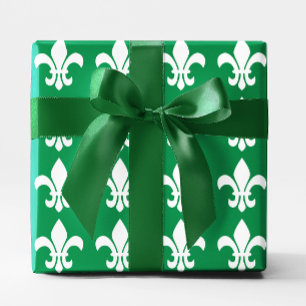 Papel De Presente Flor Verde e Branca de Lys
