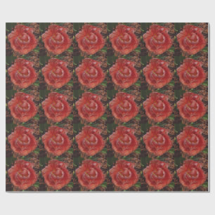 Papel De Presente flor vermelha