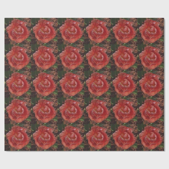 Papel De Presente flor vermelha (Aberto)