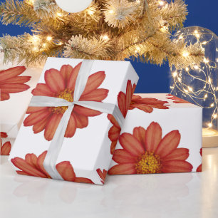 Papel De Presente flor vermelha