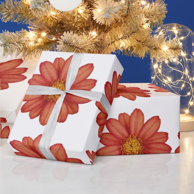 Papel De Presente flor vermelha (Feriados)