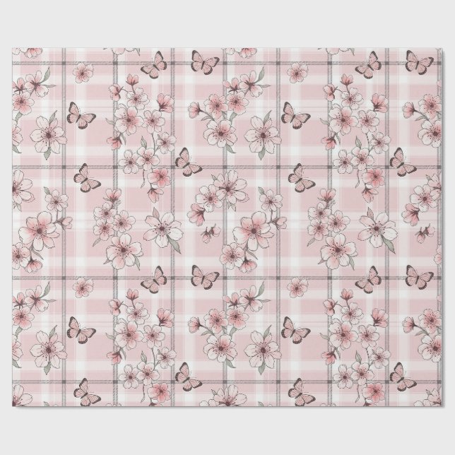 Papel De Presente Floração de Borboleta Elegante (2) (Aberto)