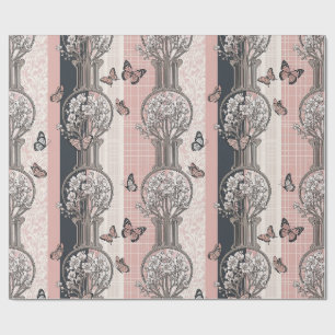 Papel De Presente Floração de Borboleta Elegante (5)