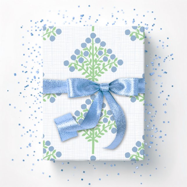 Papel De Presente Floração em Espaldeira em Ardósia e Verde (Criador carregado)