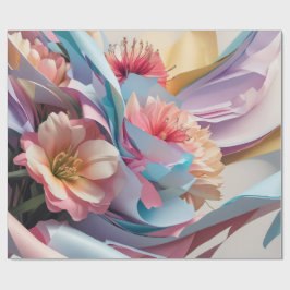 Papel De Presente Floração Pastel Giratória