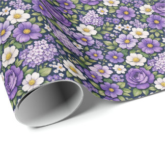 Papel De Presente florais lilás