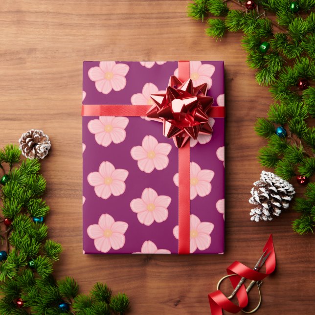 Papel De Presente Floral  (Presente de Natal)