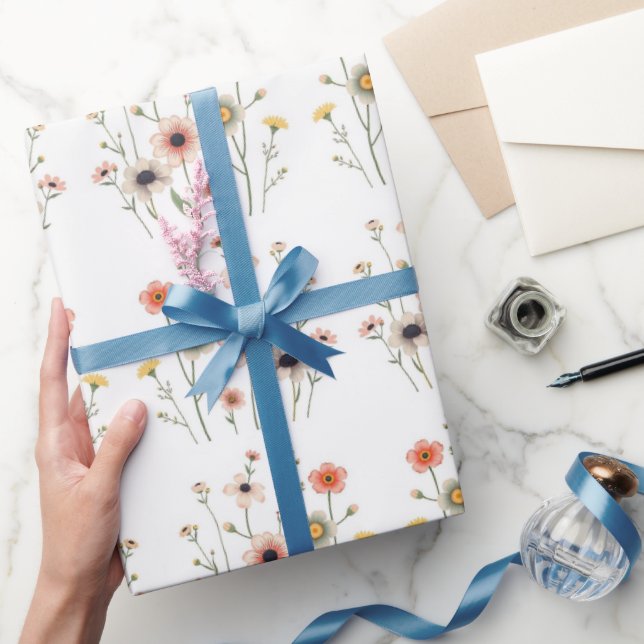 Papel De Presente Floral Aura (Presentear)