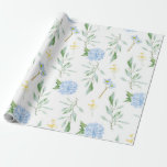 Papel De Presente Floral Azul<br><div class="desc">Excelente de padrão floral azul para Casamentos, Aniversários, Chás e muito mais.</div>