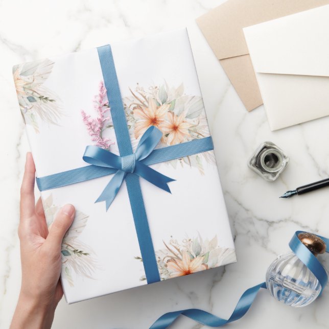 Papel De Presente Floral Bridal (Presentear)