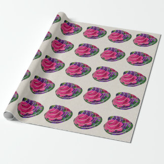 Papel De Presente Floral Clamshell Motif Linen Wrappaper
