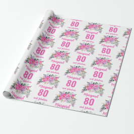 Papel De Presente floral cor-de-rosa 80