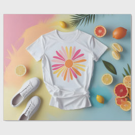 Papel De Presente Floral de Citrino de Verão