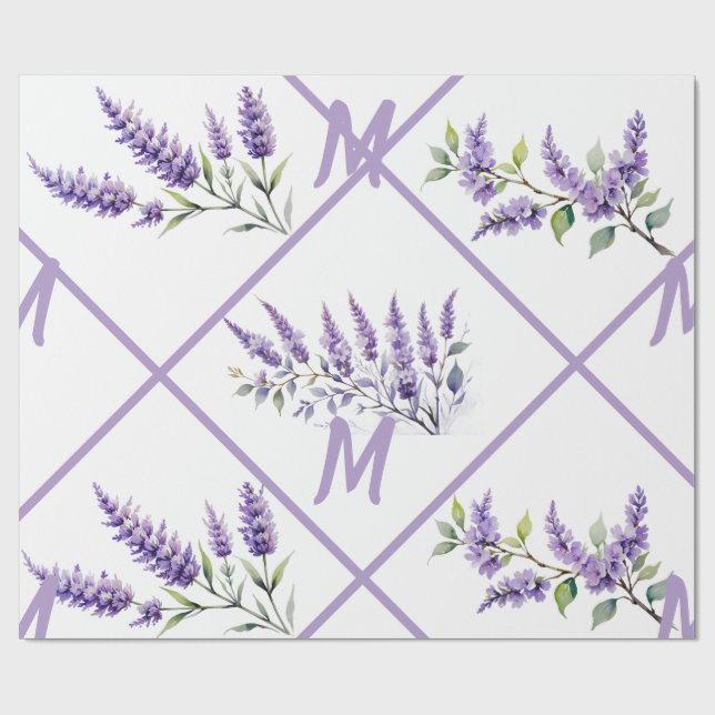 Papel De Presente floral de lavanda (Aberto)