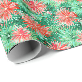 Papel De Presente Floral de Natal da Praia Bright