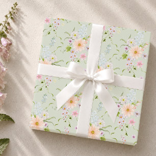 Papel De Presente Floral de Prado Inglês 