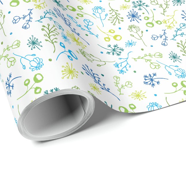 Papel De Presente Floral de Saltito de Primavera (Ponta do rolo)
