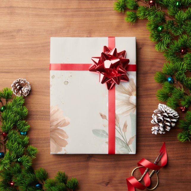 Papel De Presente floral design (Presente de Natal)