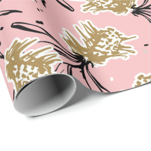 Papel De Presente Floral Ditsy Cottage Country Francês - kamo rosa