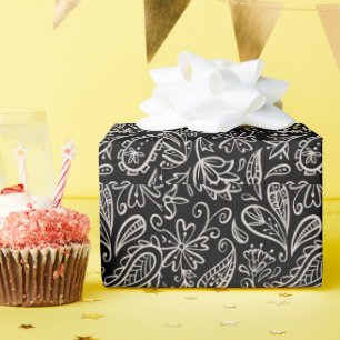 Papel De Presente Floral E Sem Glamor Padrão Moderno