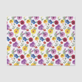 Papel de Presente Floral em Aquarela Brilhante e O