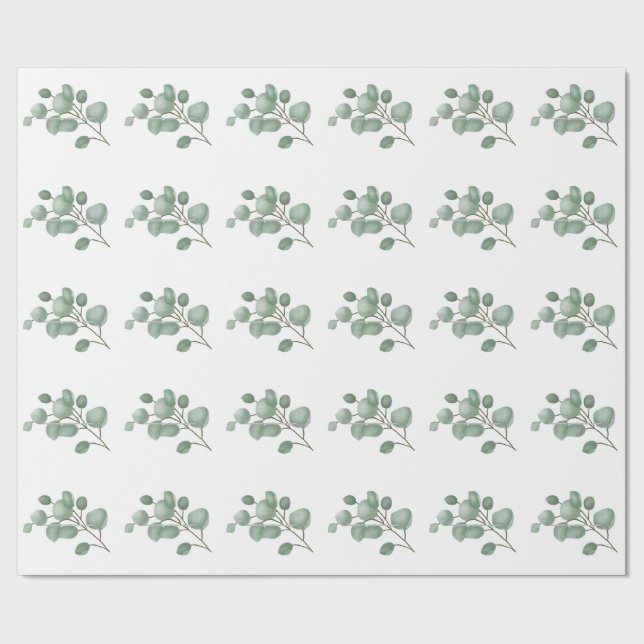 Papel De Presente Floral Eucalyptus (Barra)