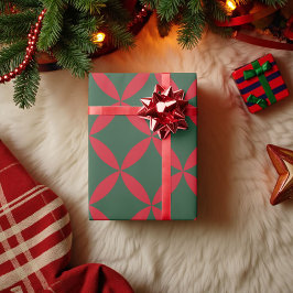 Papel De Presente Floral Geométrico de Feriado Moderno de Meio sécul