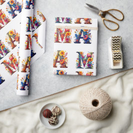 Papel De Presente Floral MAMA