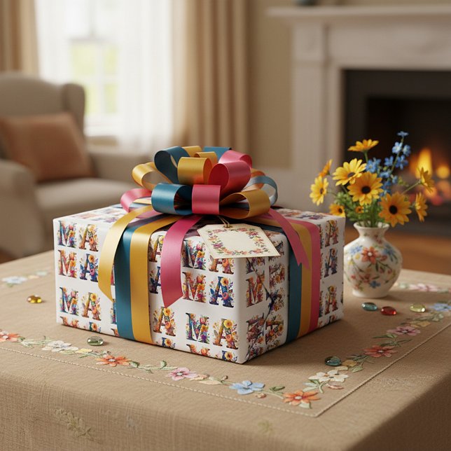 Papel De Presente Floral MAMA (Criador carregado)