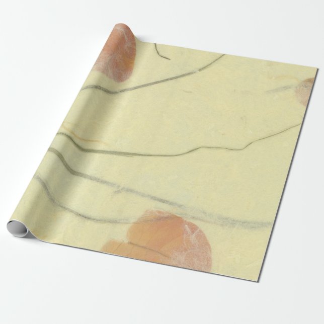 Papel De Presente Floral Natural Kraft Earth Poppes Petals Mulberry (Desenrolado)