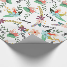 Papel De Presente Floral Personalizado