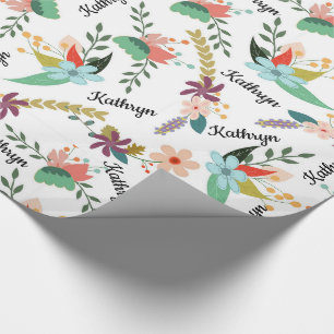 Papel De Presente Floral Personalizado