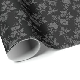 Papel De Presente Floral Preto Gótico