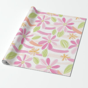 Papel De Presente Floral Retro Pastel (2)