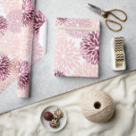 Papel De Presente Floral Rosa na moda<br><div class="desc">Na moda Chic Pink Burgundy Chá de panela Floral ou qualquer ocasião</div>
