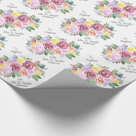 Papel De Presente Floral Rose Bouquet Personalizada de e para